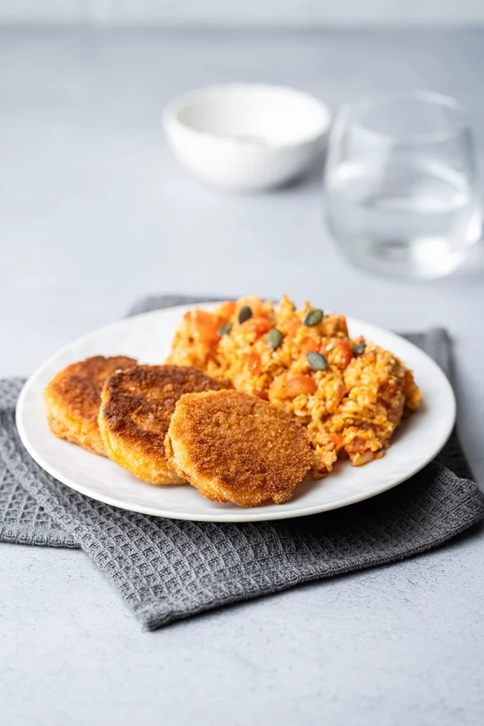 Leckere vegane Butternut Schnitzel